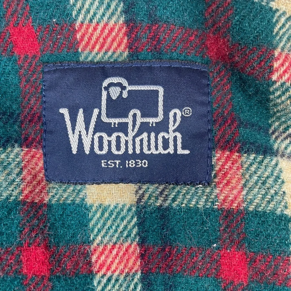 Woolrich‎ Men's XL Beige Barn Chore Coat Plaid Flannel Lined Insulated Jacket